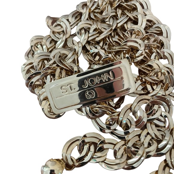 St John Vintage Gold Curb Chain Adjustable Logo Belt - Picture 2 of 15